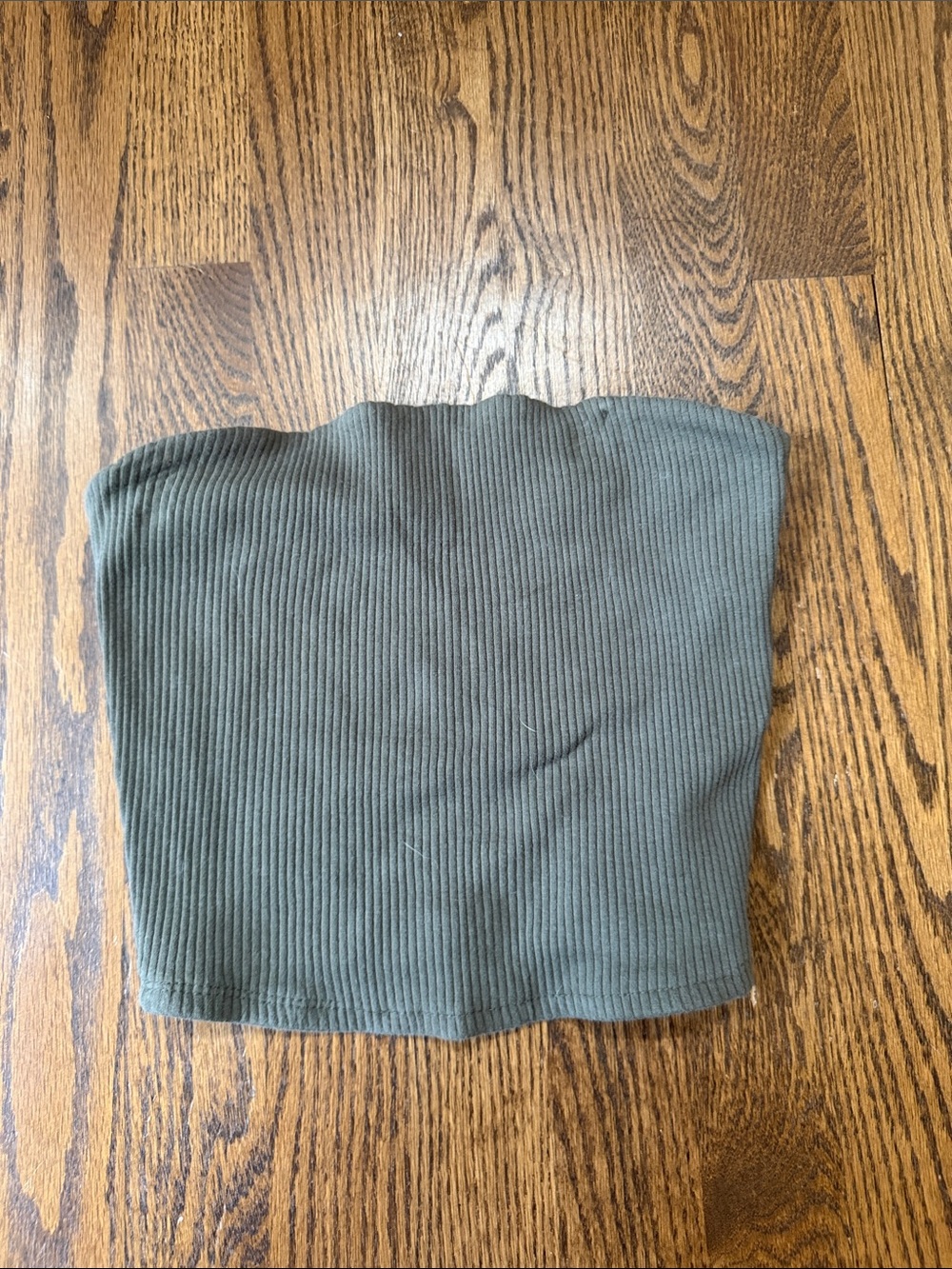 Garage Olive Green Ribbed Tube Top
